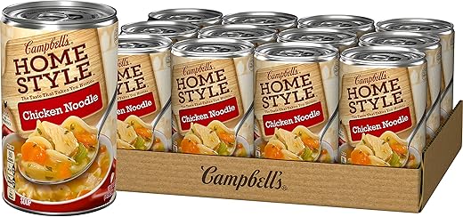 Campbell’s Homestyle Soup, Chicken Noodle Soup, 18.6 Oz Can (Case of 12)