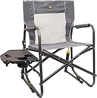 Vista 22 de GCI OUTDOOR Freestyle Rocker XL con mesa auxiliar Silla de campamento Mecedora plegable portátil con reposabrazos sólidos y duraderos, soporte Rojo