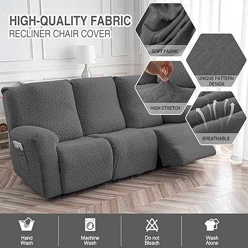 Miniatura 2 de Gennia - Funda impermeable para sofá reclinable, funda elástica para sofá reclinable con bolsillos, fundas lavables, protector de sofá a prueba de