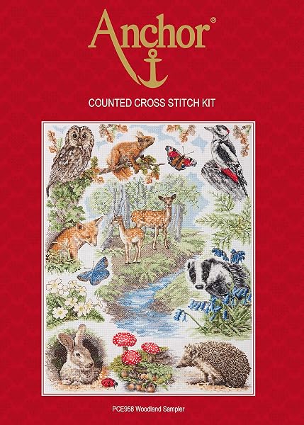 Anchor PCE958 Woodland Sampler Cross Stitch Kit