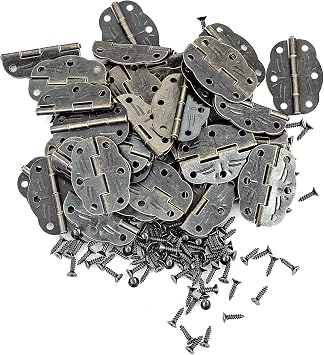 40Pcs Small Antique Hinges Bronze Jewelry Box Hardware for Wooden Boxes | Oil rubbed brass hinges, ideal for jewelry boxes, gift boxes and small wooden craft projects.