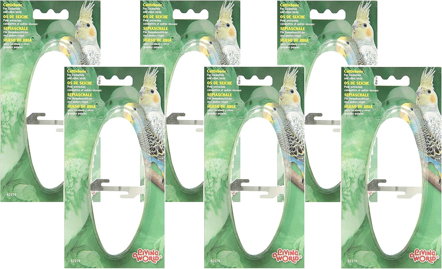 Living World 6 Cuttlebones for Pet Birds, Medium
