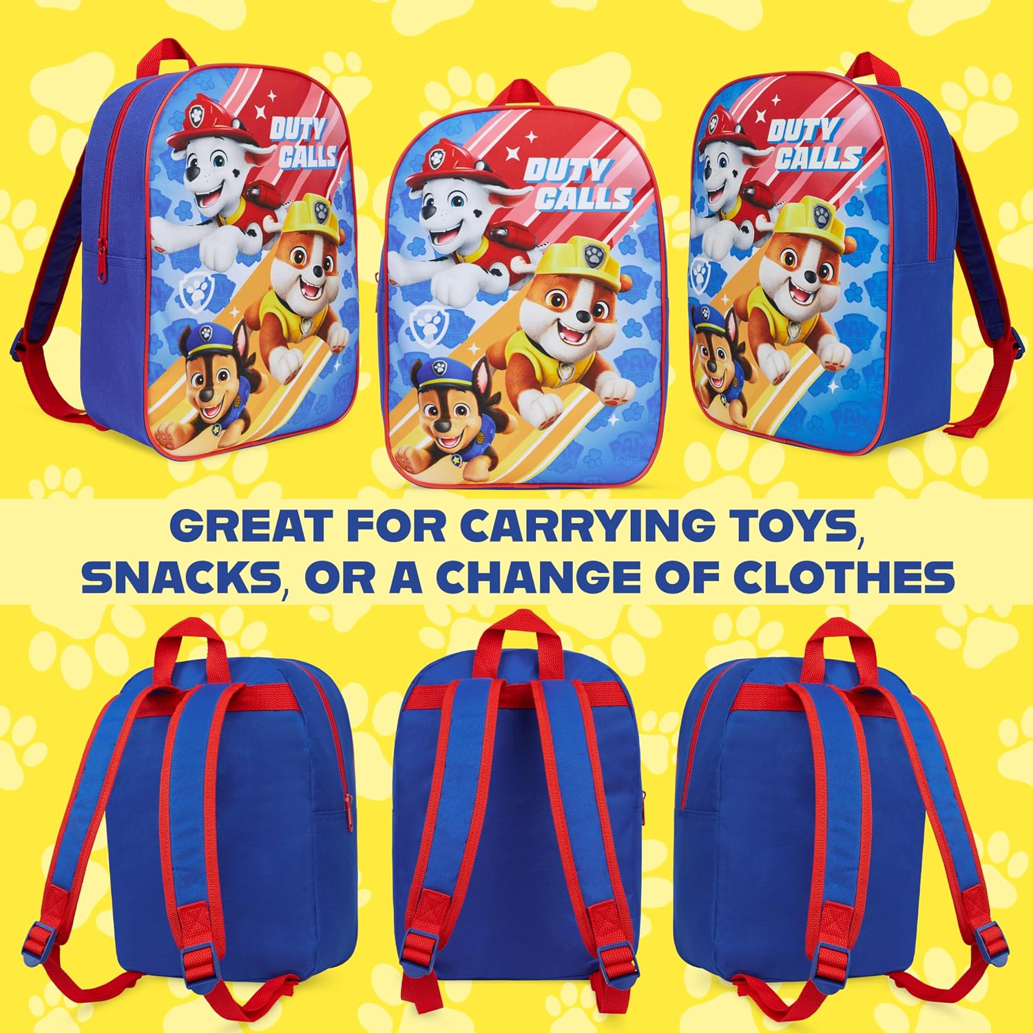Get Trend Paw Patrol Mini Backpack Kids Toddlers 12x9” Rucksack Kindergarten Bag Preschool Sports Travel Backpacks 3+ Gifts for Kids (Blue Paw Patrol)