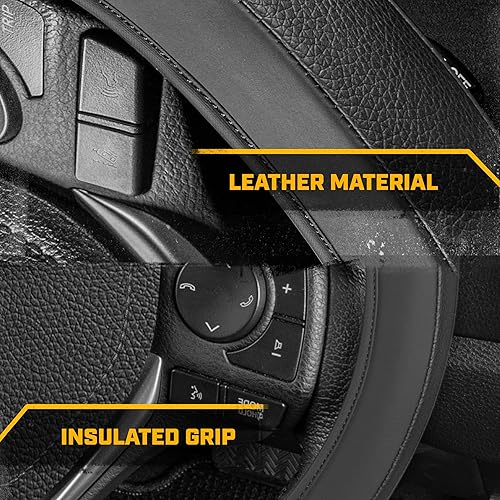 Miniatura 5 de Caterpillar Funda para volante ergonómica de dos tonos, agarre de piel suave.