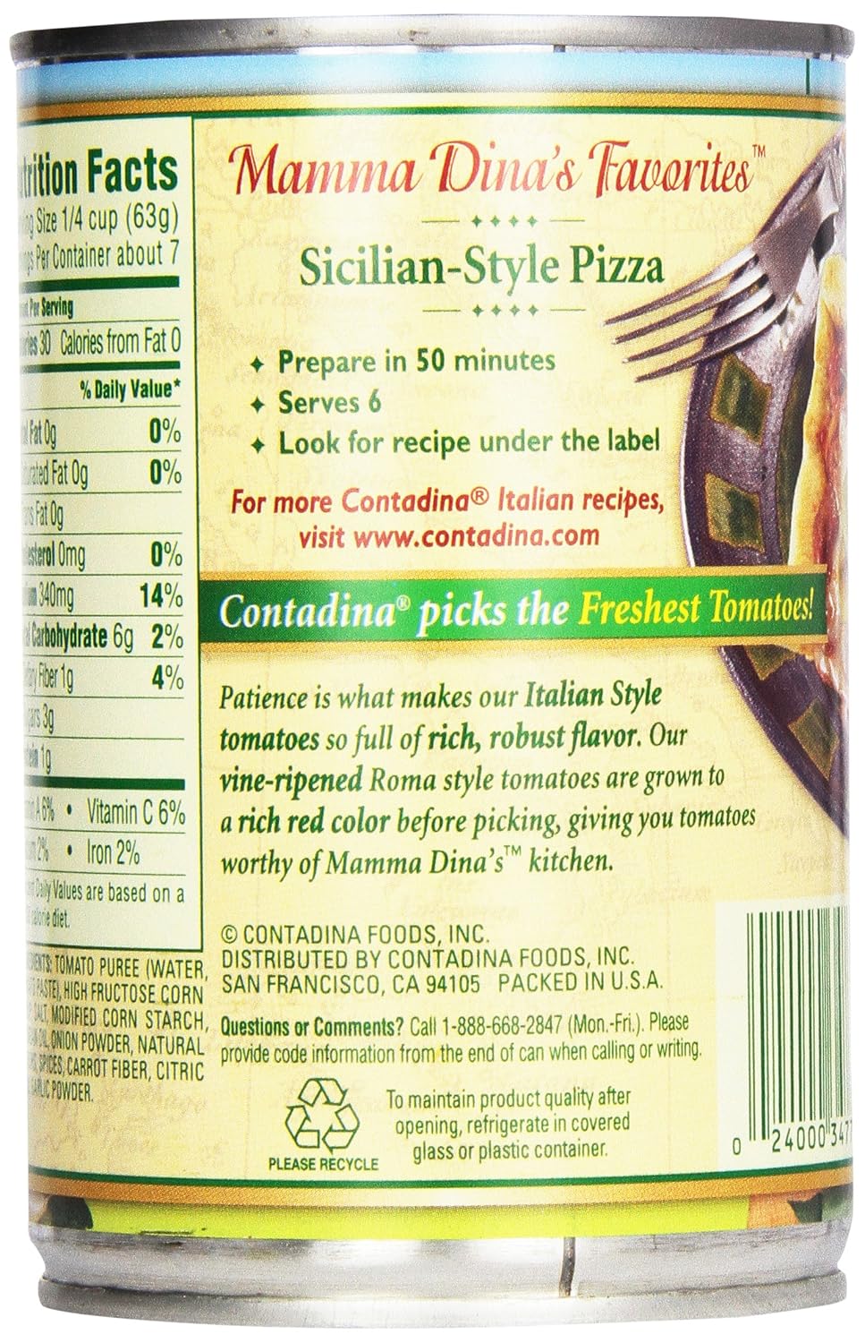 Contadina Canned Pizza Sauce - 15 oz