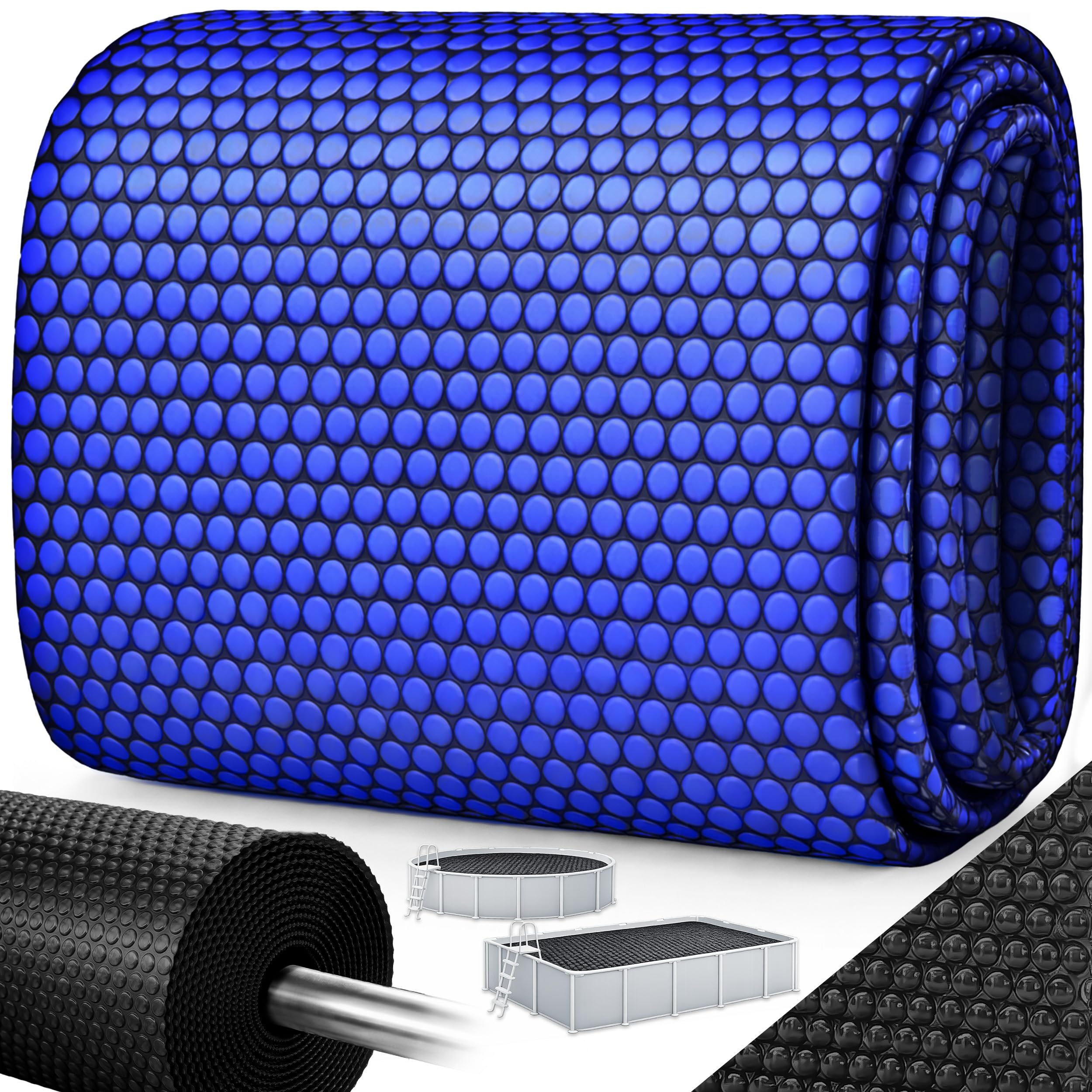tillvex® Telone solare per piscina, rettangolare, 600 x 400 cm, pellicola solare ritagliabile | Telone solare da 120 µm, copertura solare per il riscaldamento dell'acqua, copertura solare per piscina