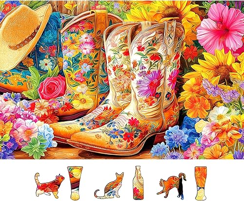 Miniatura 9 de Rompecabezas de 1000 piezas para adultos, tema de “Librero floral antiguo”, póster e impresión de alta definición, 27.5 x 19.7 pulgadas, sin polvo,