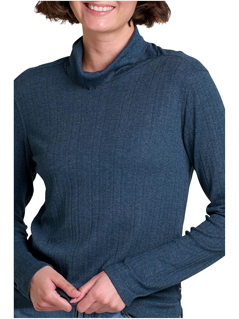 Navy Toad&Co Foothill Pointelle Long Sleeve T-Neck