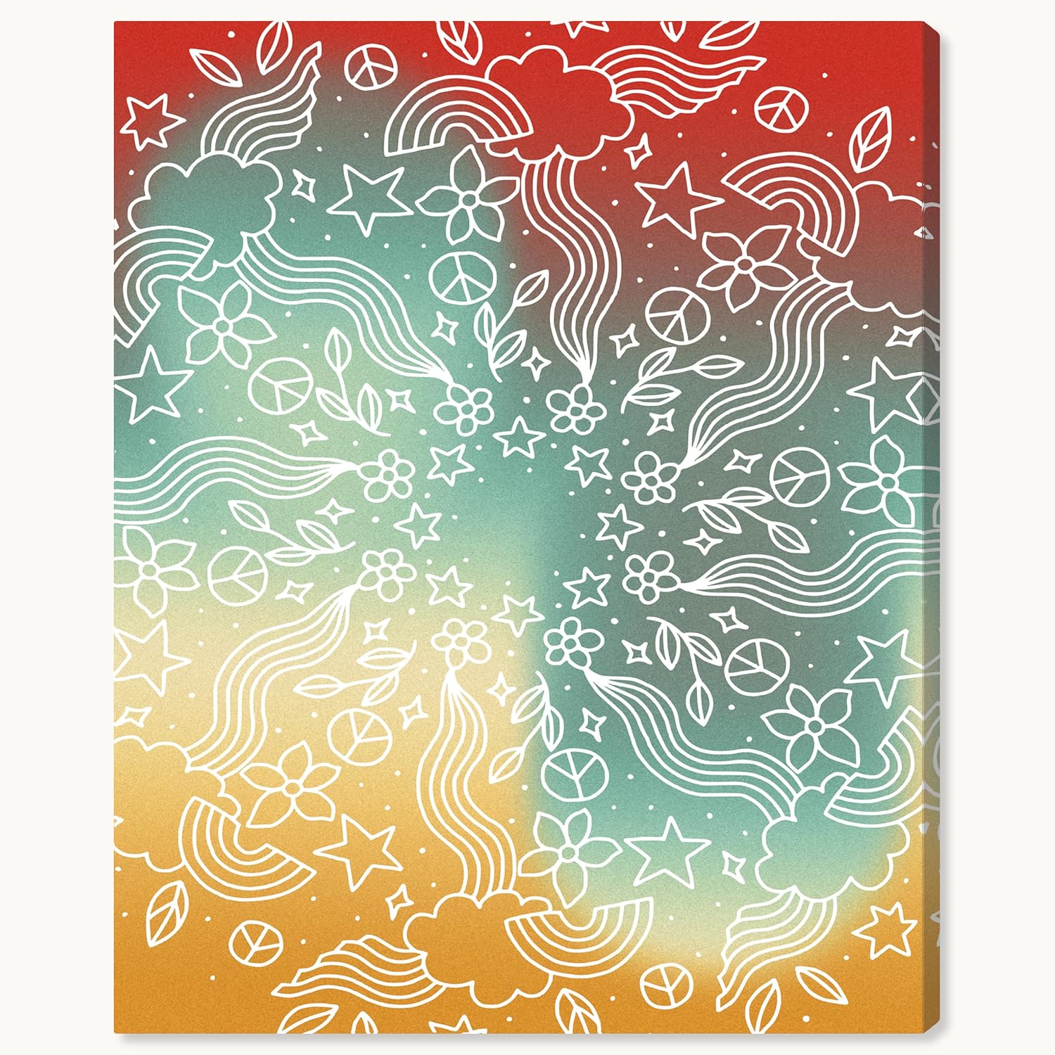 wynwood studio abstract modern wrapped canvas art - sunny iris, wall art for living room, bedroom, and bathroom, 30" x 36", red and gold home decor 36l" x 30w"