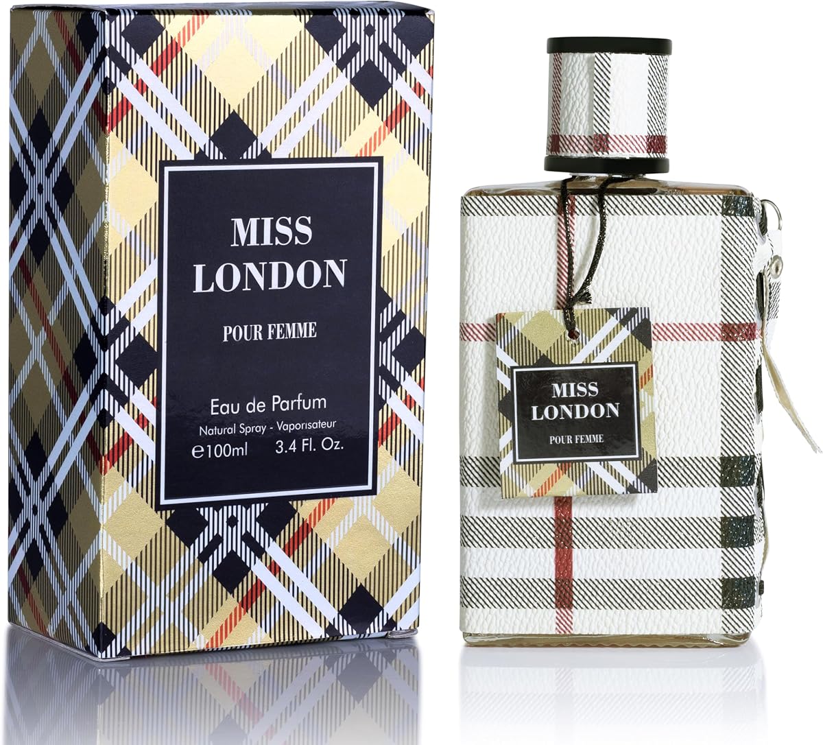 Miss London for Women Eau De Parfum - Honeysuckle, Rose, Jasmine, Peony - Elegant Blends with Floral, Citrus & Woody Note - Fresh & Feminine Scent - 100ml Bottle for Daily Wear & Special Occasions