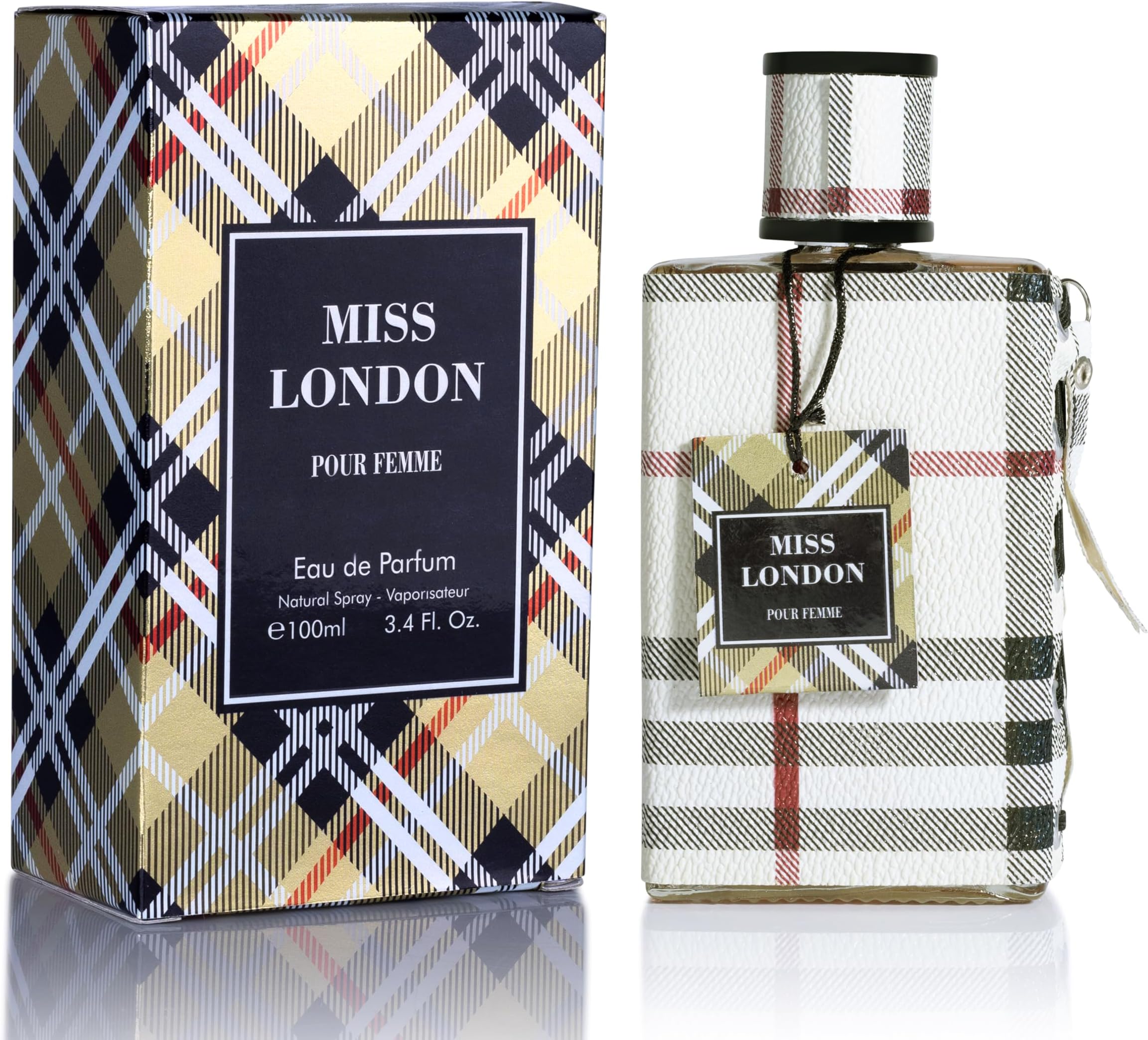Miss London for Women Eau De Parfum - Honeysuckle, Rose, Jasmine, Peony - Elegant Blends with Floral, Citrus & Woody Note - Fresh & Feminine Scent - 100ml Bottle for Daily Wear & Special Occasions