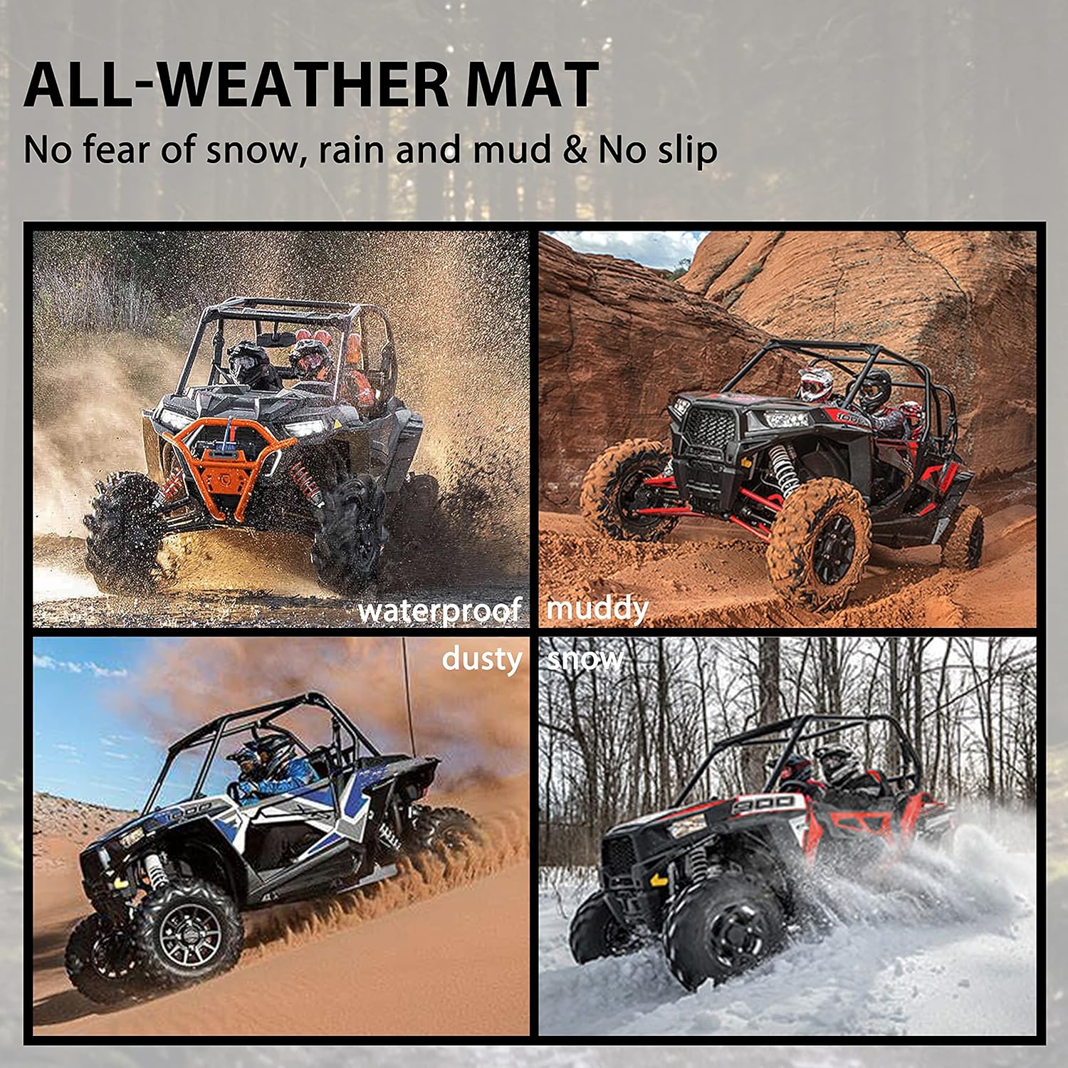 70% оƒƒ Evеrуthіng SAUTVS Front Row Floor Mats Floor Liners for Polaris Ranger XP 570 900 & Full-Size Diesel 2013-2018 Accessories, All Weather Protection Slush Mats