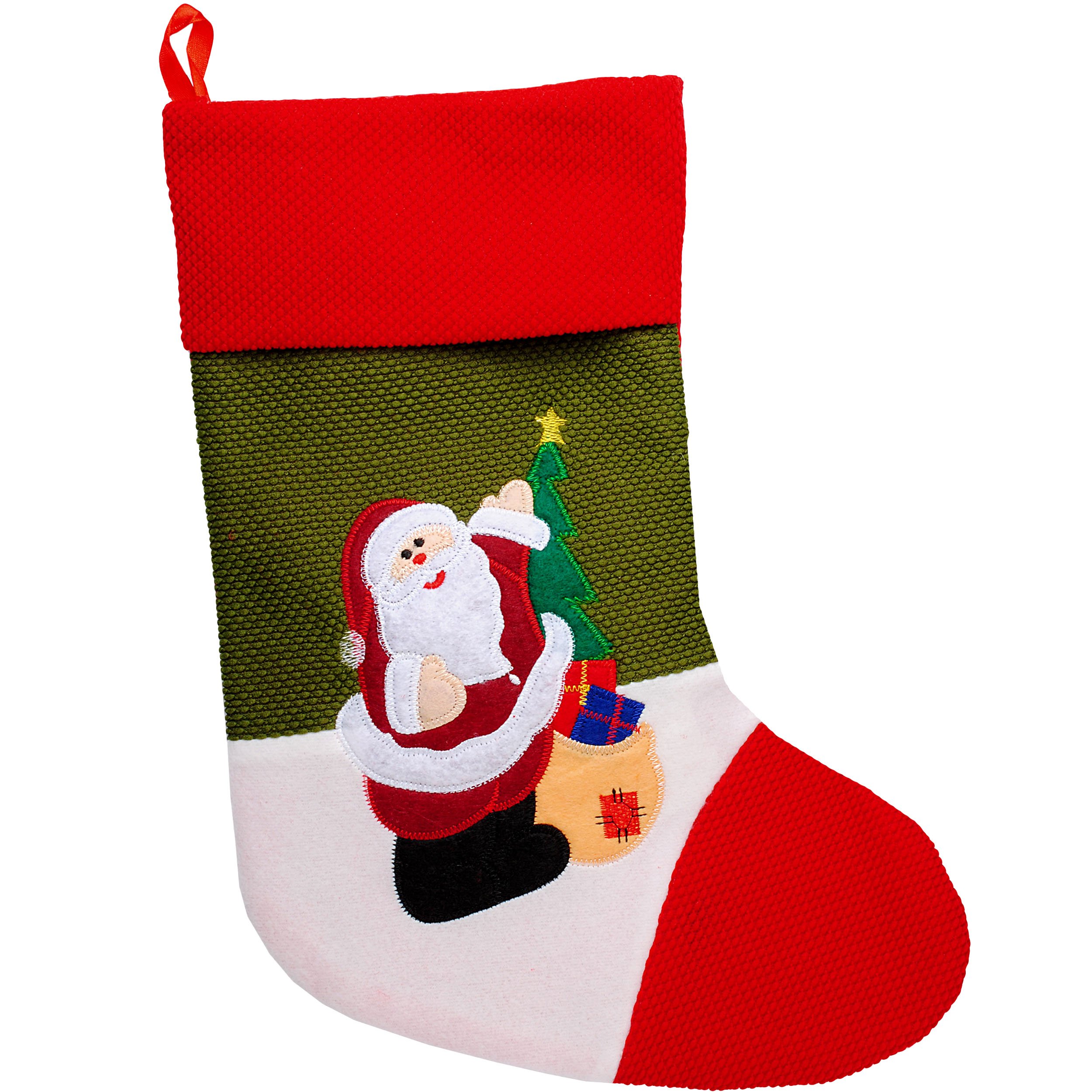 alles-meine.de GmbH 10 Stück XL - Weihnachtssocken & Filzstrümpfe - 3-D Effekt - Weihnachtsmann/Nikolaus/Santa Clause - 40 cm - Nikolausstiefel - Nikolausstrumpf/Weih..