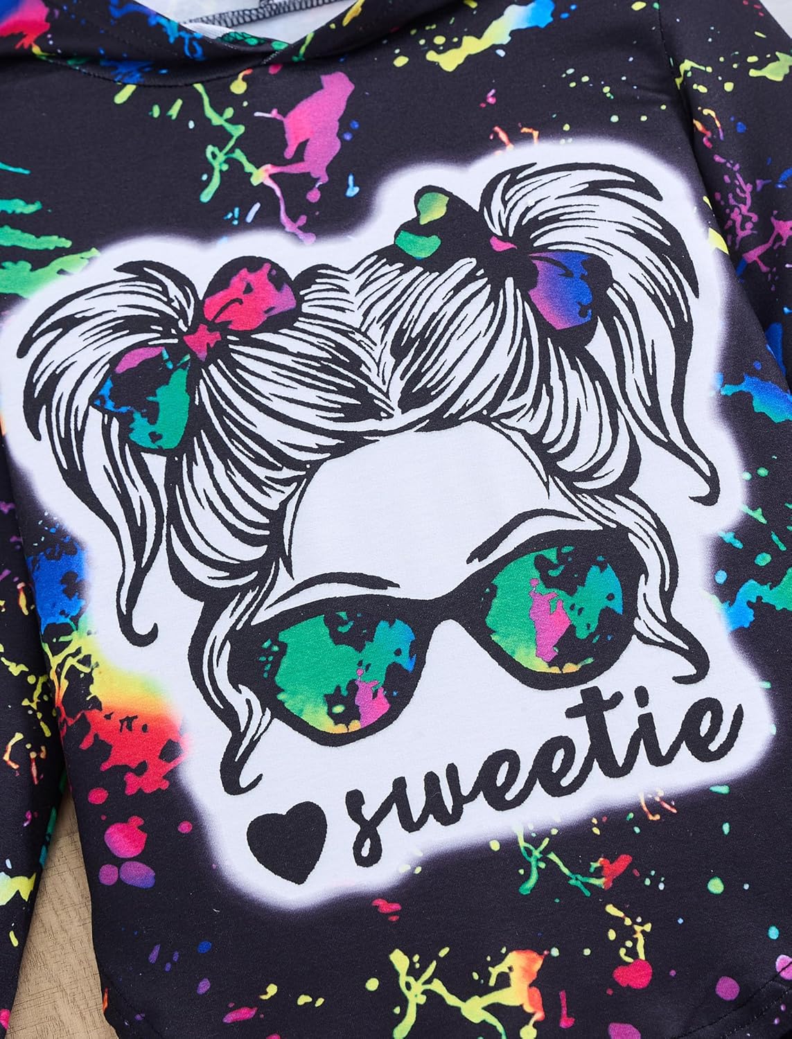 Girls Clothes Cool Girl Print Tie Dye Hoodie Pullover Sweatshirts Leggings Teen Girl Clothes 6-14 Years - Image 4