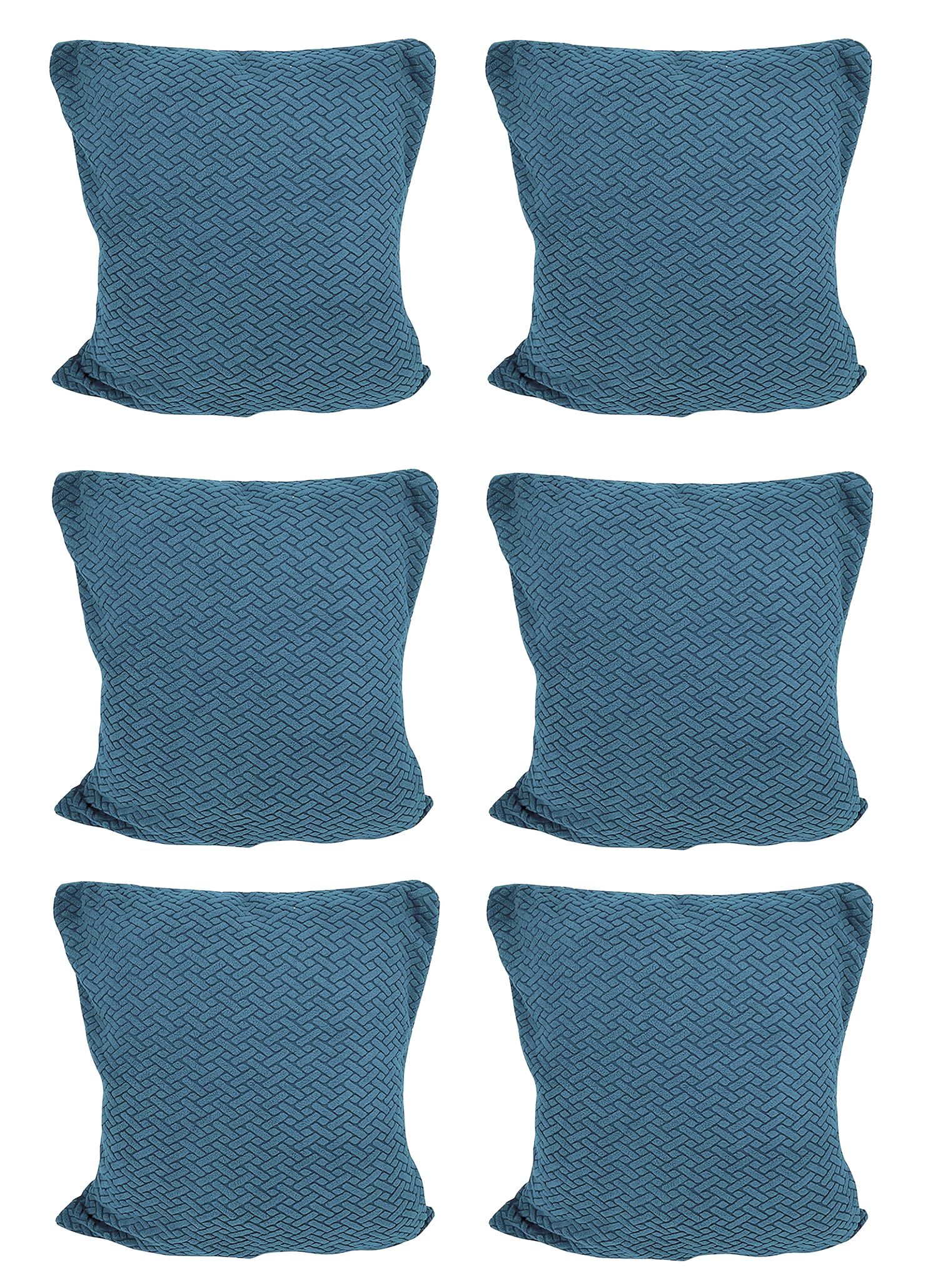 House of Quirk Polar Fleece Fabric Cushion Cover with Zipper Pack of 6 (Teal, 45 x 45 cm)-image-11