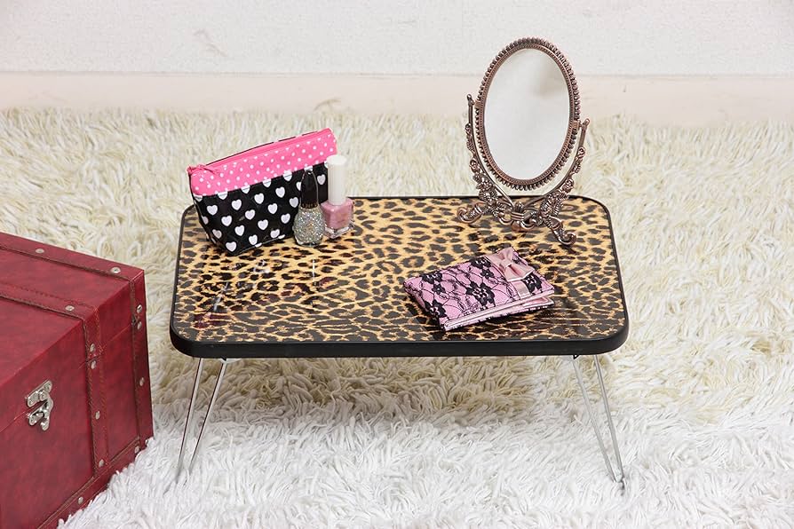 豹柄　ヒョウ柄　円型スライドテーブル ラウンドテーブル ギャル 豹柄 ヒョウ柄 円型スライドテーブル ラウンドテーブル ギャル