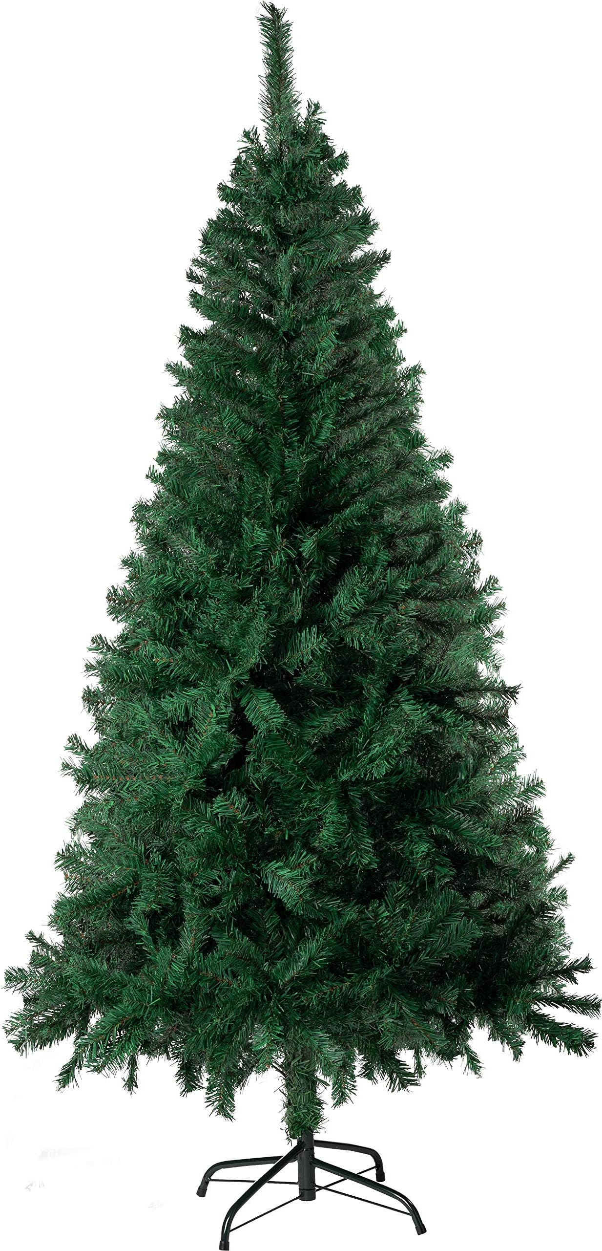 6 Ft. Christmas Tree | Green Branches with Sturdy Metal Base | Unlit Artifical Pine, AU-IT6-600-GRN