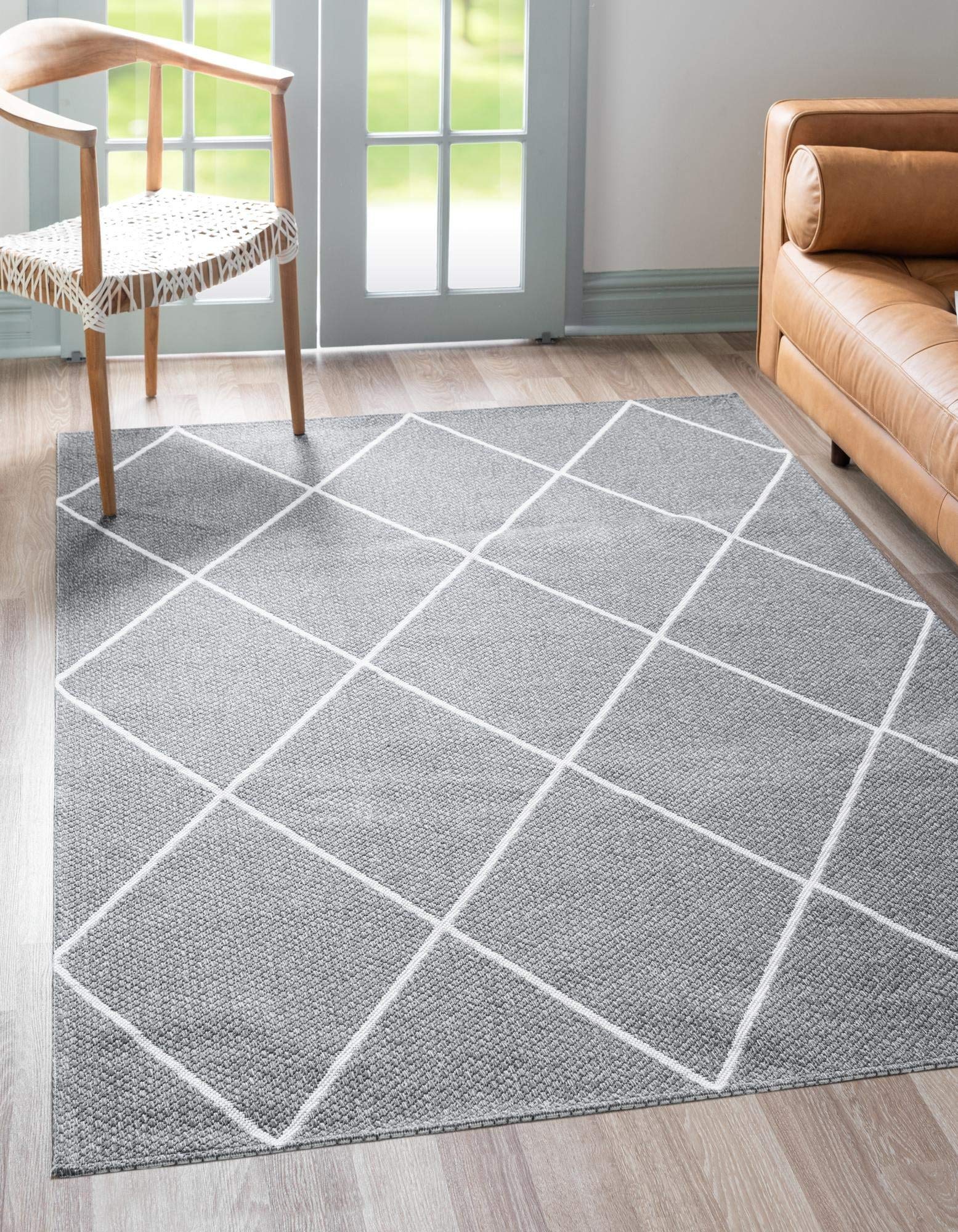 Rugs.com Georgia Collection Rug – 6' x 9' Dark Gray Flatweave Rug Perfect for Living Rooms, Large Dining Rooms, Open Floorplans