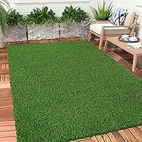 Vista 2 de Bsmathom Alfombra de Césped Artificial para Interior y Exterior, Alfombra de Césped para Perros de 3x5 pies con Agujeros de Drenaje, Césped