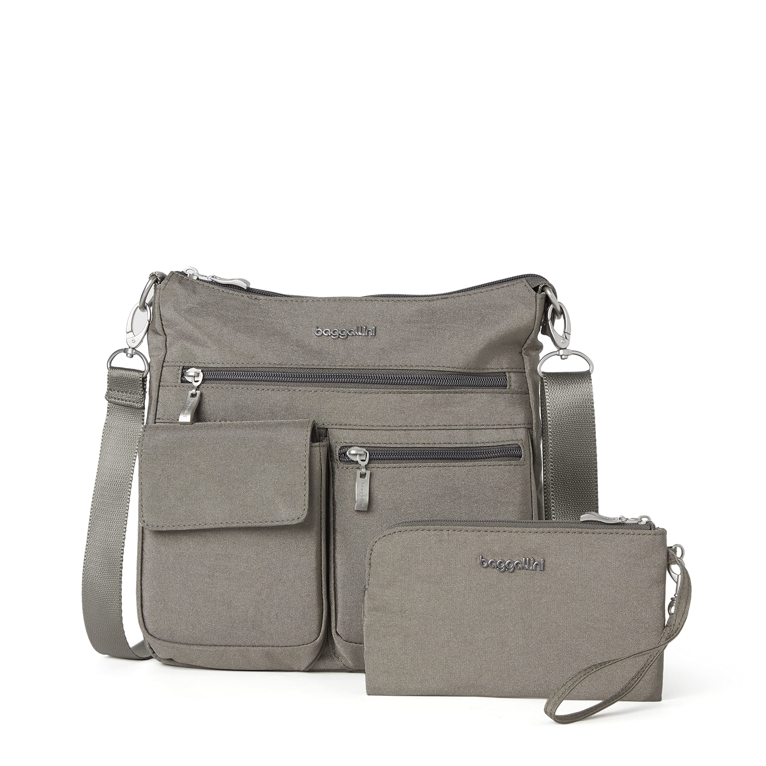 Baggallini Women's Modern Everywhere Slim Crossbody, Sterling Shimmer, One Size UK