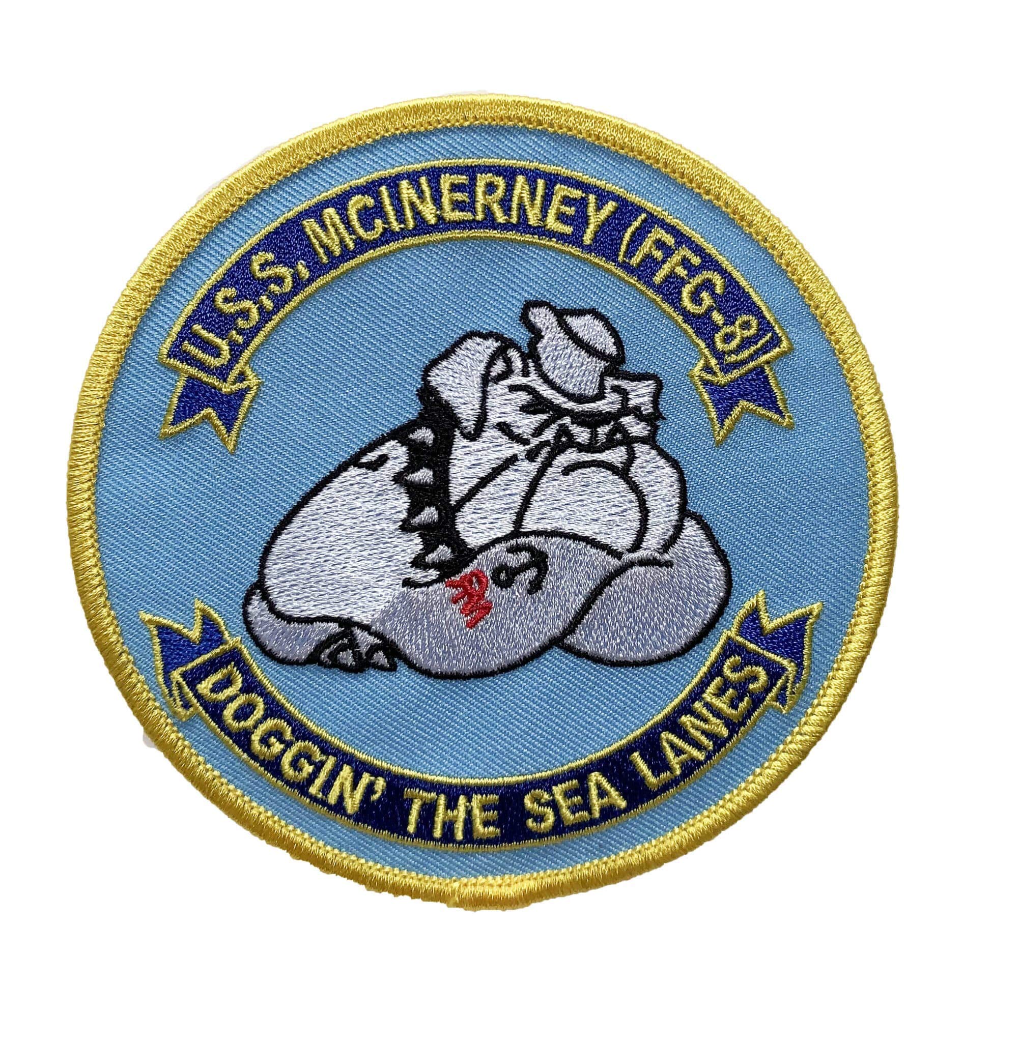 Squadron Nostalgia LLC USS McInerney FFG-8 (Doggin The Sea Lanes) Patch – Sew On