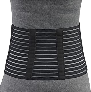 OTC Lumbosacral Support, 7-inch Lower Back, Lightweight Compression, Elastic, Black, Medium