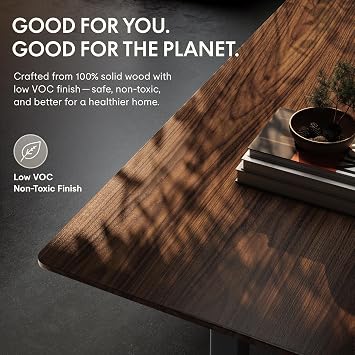 FLEXISPOT E6 MAX Solid Black Walnut Wood Dual Motor Standing Desk, 55 x 28