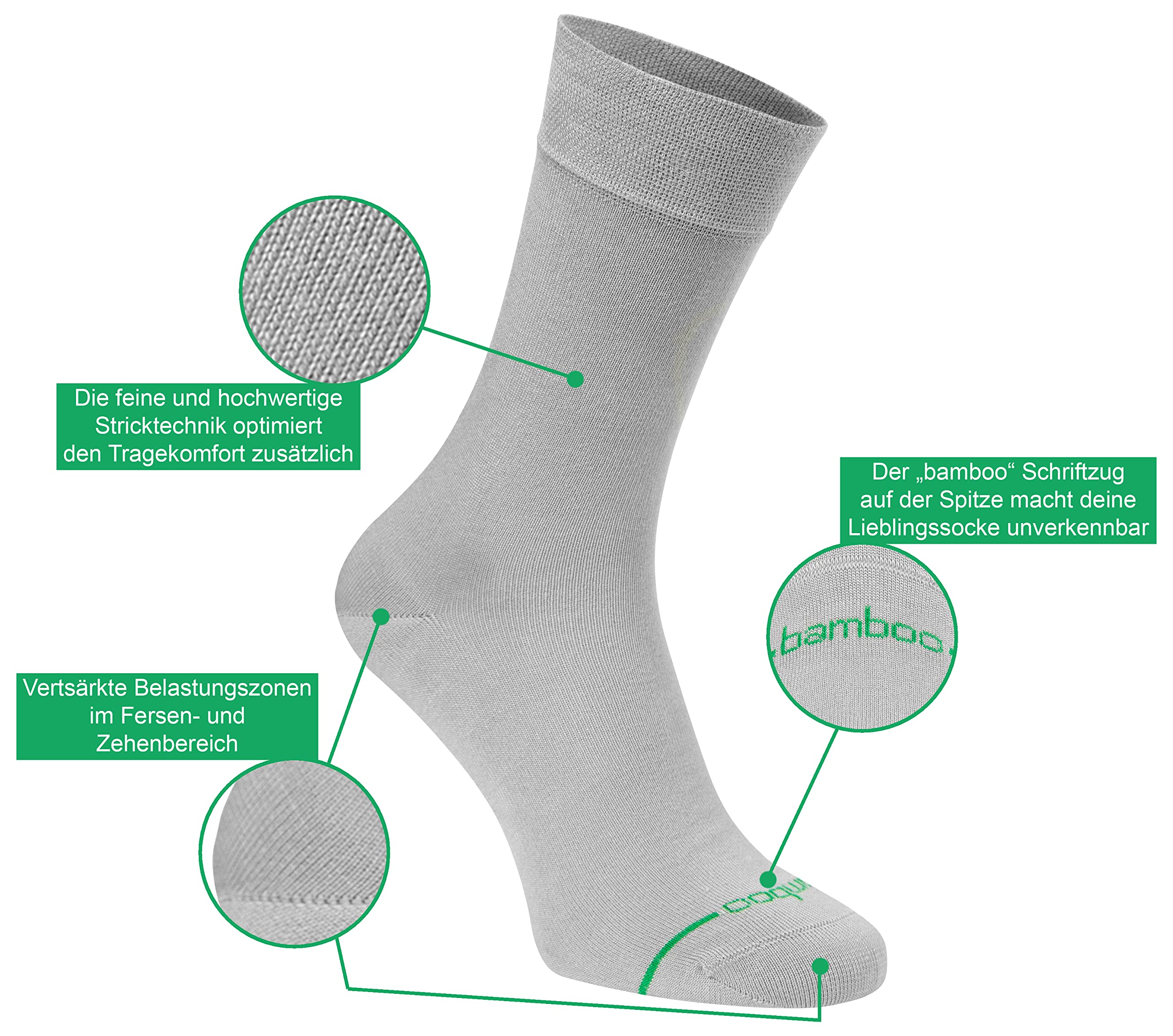 Calcetines unisex de bambú, 3/6/12/18 o 36 pares, calcetines de bambú para hombre y mujer, antiolores, certificado Öko-Tex Standard 100, punta cosida a mano