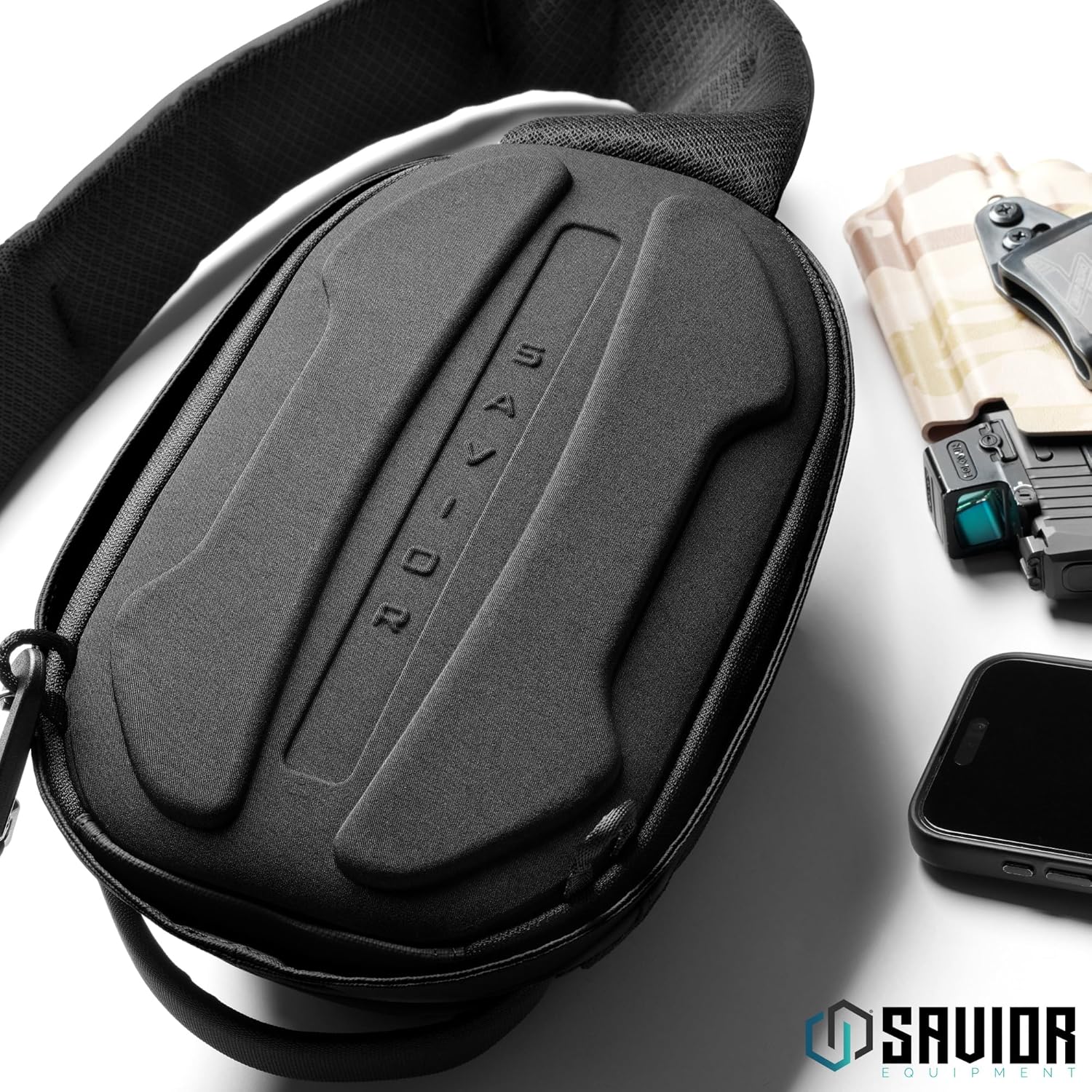 Savior Equipment Obscura Sling Bag Tactical EDC Crossbody Case Pistol Bag, Low-Profile Design Holster Compatible Single Pistol Soft Case with Rapid Access Admin Pocket