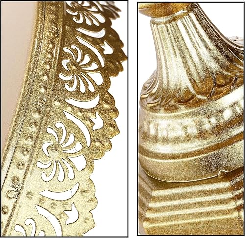 Miniatura 4 de YOUEON Juego de 3 soportes de metal dorado para tartas, soportes redondos de 81012 pulgadas para mesa de postre, soportes de postre dorados, soporte