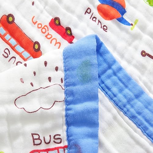 Vista 52 de J-pinno Manta reversible de muselina de estrellas y luna brillante, 100% algodón, 6 capas, manta suave y cálida, para sofá y niños pequeños, sábana