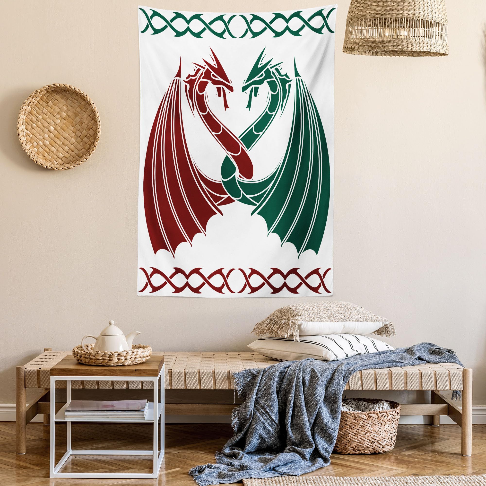 Parure de lit Dragons - Housse de Couette 140x200 cm + Taie d'oreiller