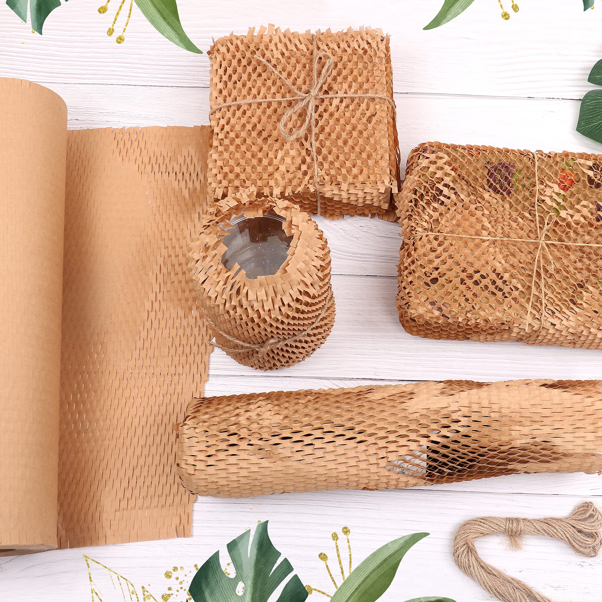Rouleau Papier Bulle Nid D'abeille 30cm X 100m + Corde Jute 15m - Protection Emballage Déménagement Fragile