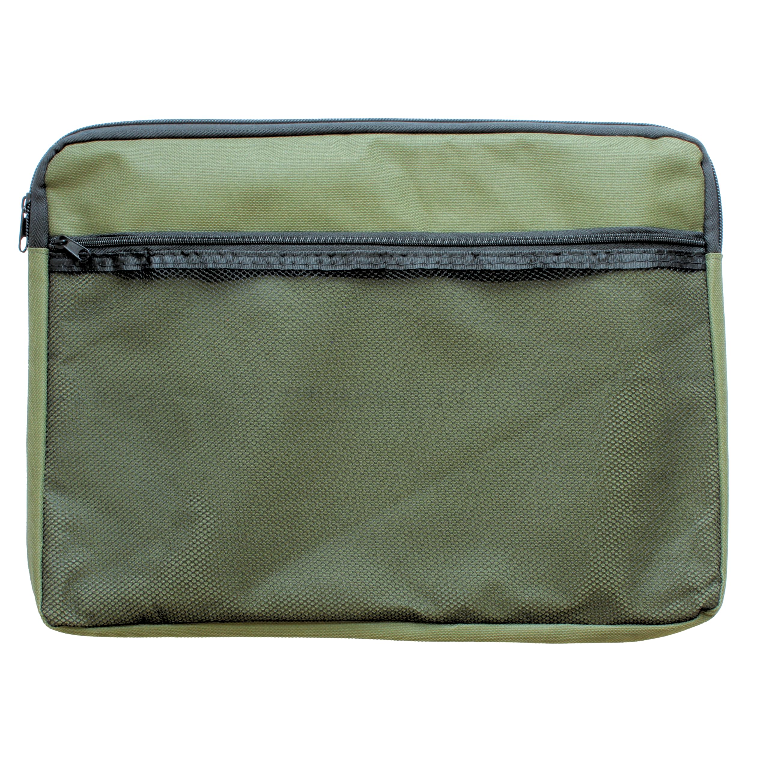 Cathedral Products A4 Canvas Document Bag with Zip and Outer Mesh Pocket - Green