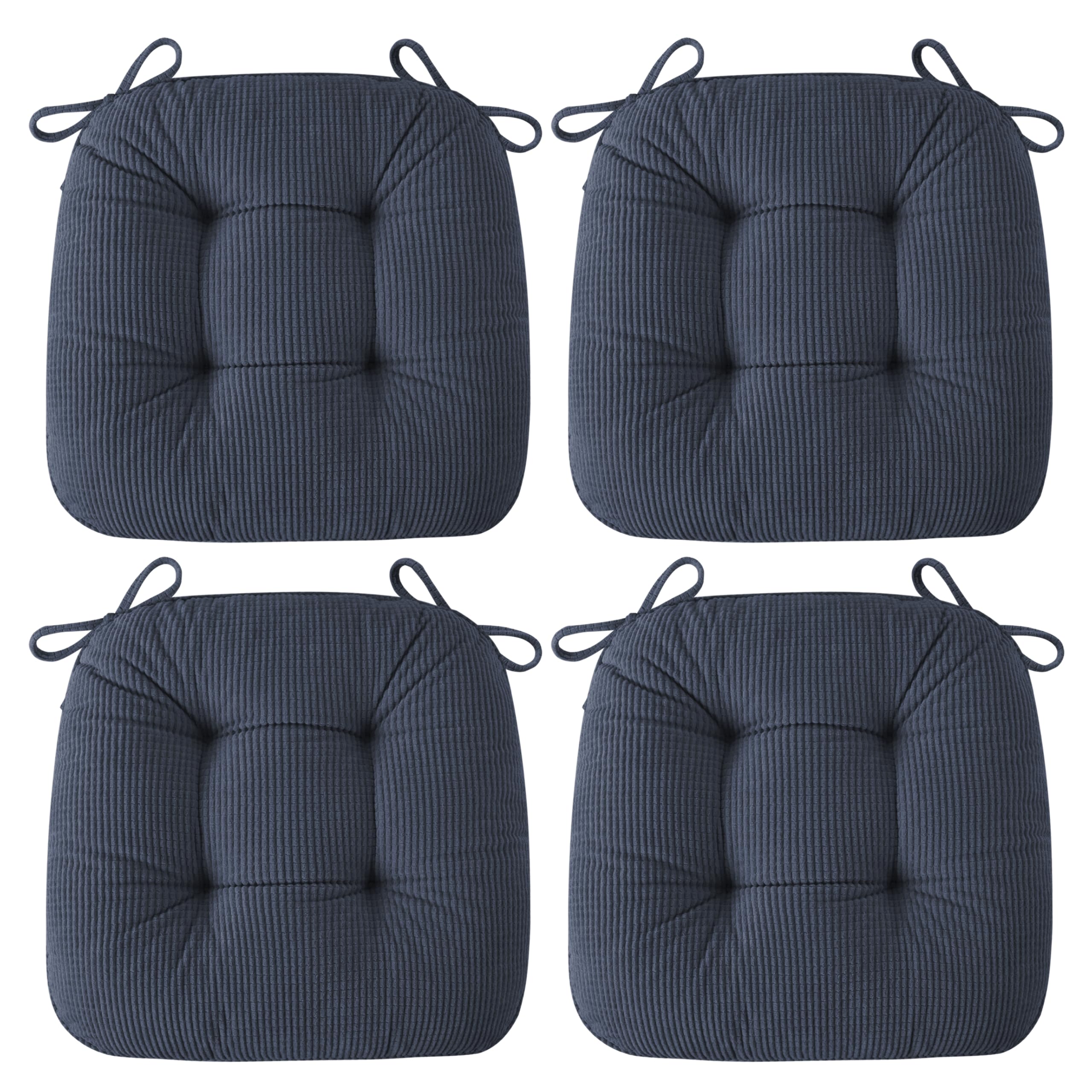 AddGrace Chair Cushions for Dining Chairs 18 ×18 Seat Cushion 4Pcs Navy