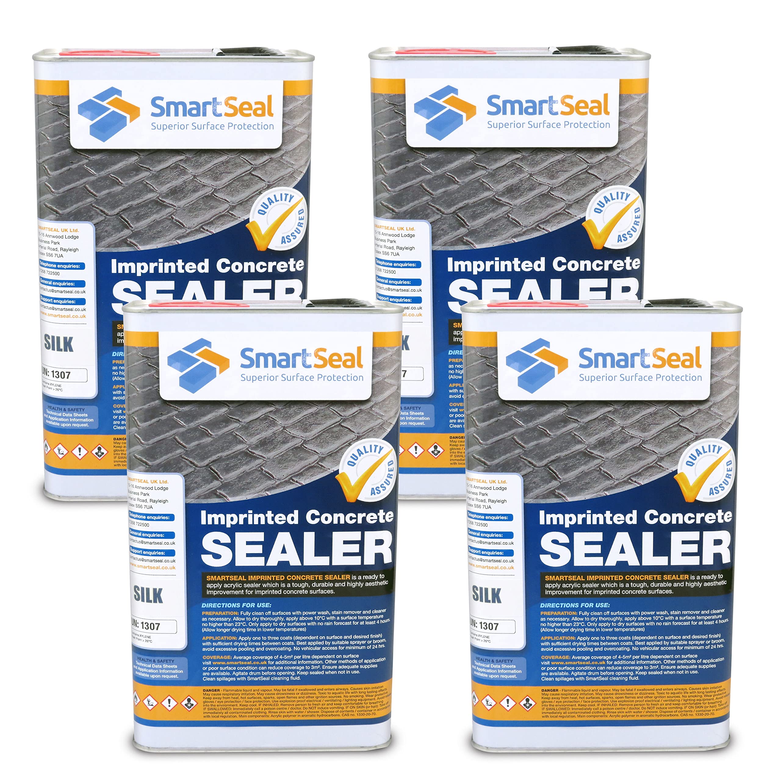 Smartseal Imprinted Concrete Sealer - SILK/WET LOOK - Easy To Apply Driveway Sealer - Durable Protection Outdoor Concrete Sealer for Patterned Imprinted Concrete Driveways and Patios - (4 x 5 Litre) โ image 1