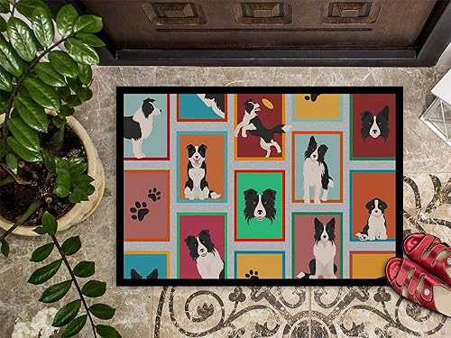 Miniatura 3 de Caroline's Treasures MLM1111JMAT Lots of Border Collie Doormat 24x36 Front Door Mat Indoor Outdoor Rugs for Entryway, Non Slip Washable Low Pile,