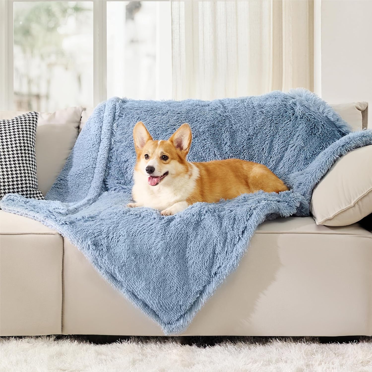 Bedsure Waterproof Dog Blankets for Medium Dogs Calming