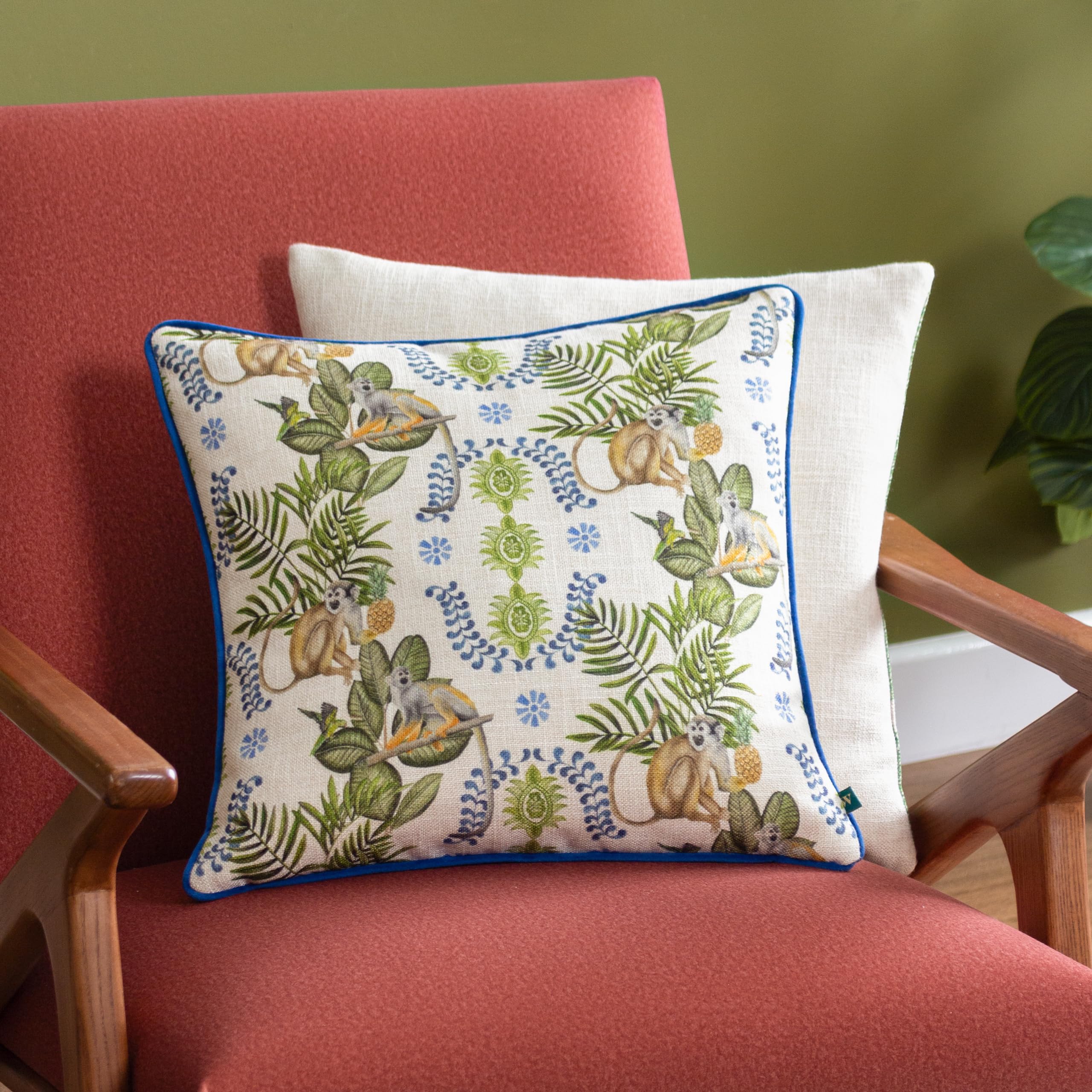Wylder Valera Lagos Monkey Tropical Feather Rich Cushion from B&Q