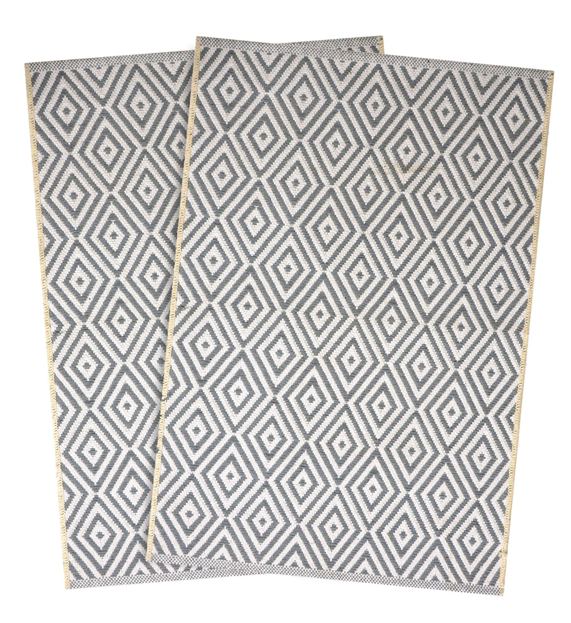 SARAL HOME EASY LIVING Cotton Ptinted Rectangular Multipurpose Rug|Durable & Washable Multipurpose Rugs Set for Home/Kitchen/Living Area/Lobby, Set of 2 (Grey, 50X80 CM)-picture-27
