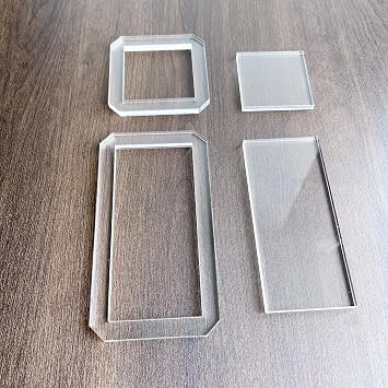 2 Pack Rectangle and Square Templates for Cutting Perfect Squares and Outlines Use with Rotary Cutter