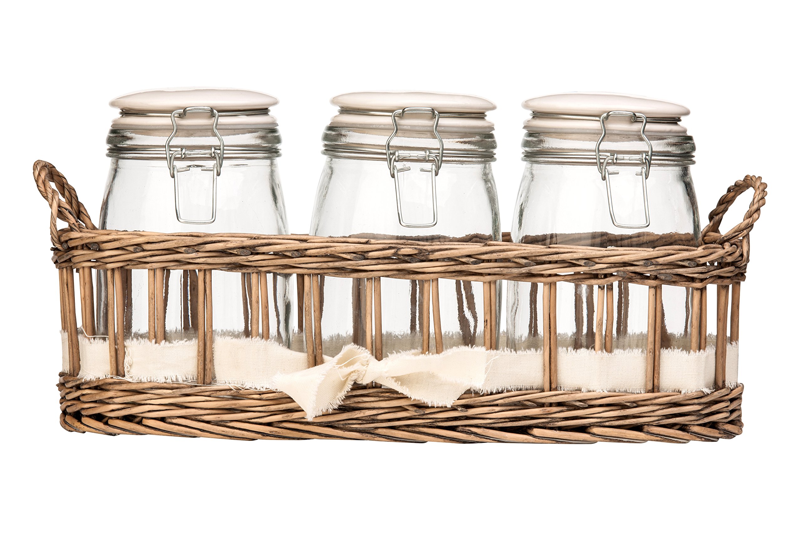 Premier Housewares Country Cottage Storage Jars - Set of 3, Grey ...