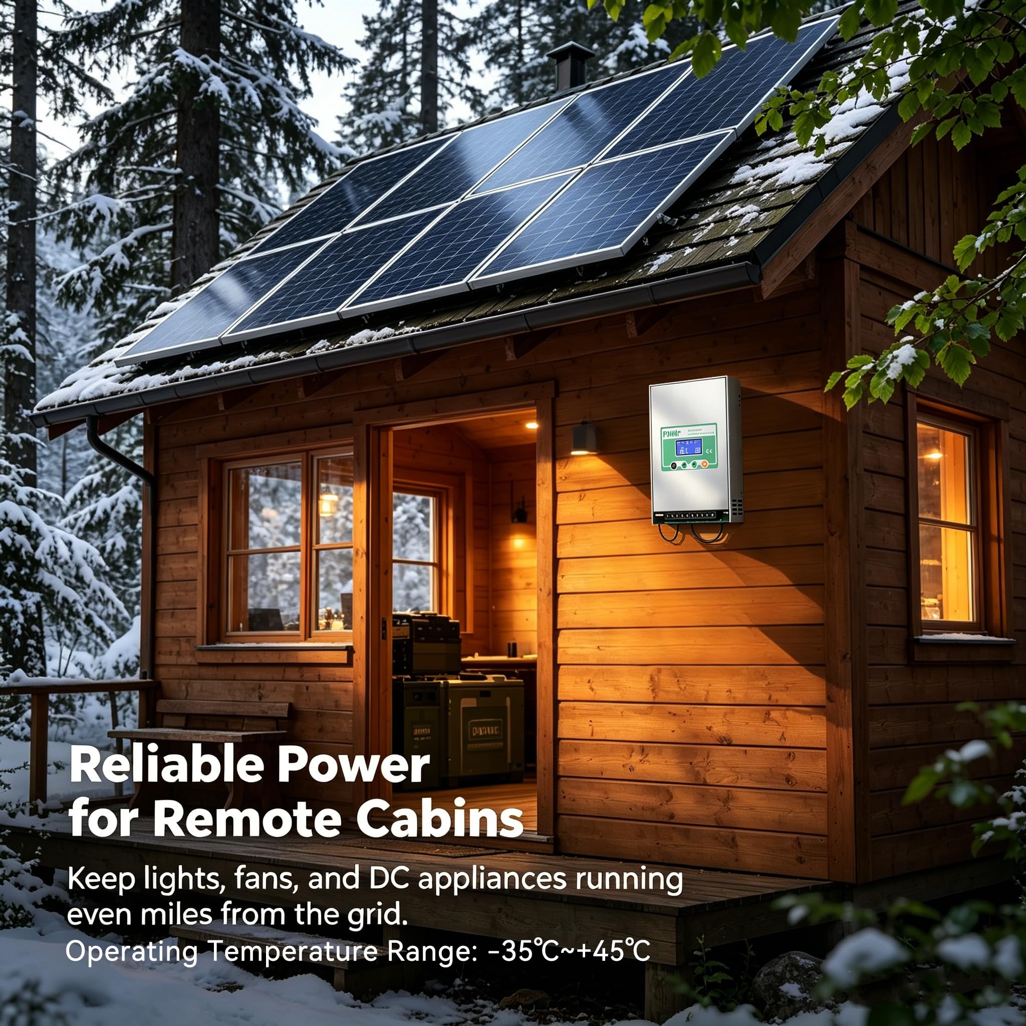 PowMr 100 A MPPT Solarladeregler 12 V 24 V 36 V 48 V Auto, 100 A negativer Erdungs-Solarmodul-Regler, Aluminiumgehäuse für LiFePO4 Blei-Säure-Batterie, passend für Wohnmobil, Marine Off Grid