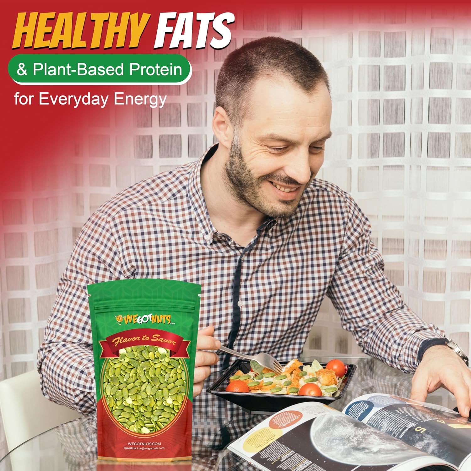 We Got Nuts Pumpkin Seeds Healthy Snacks 4 Lbs (64oz) Bag | Raw Pepitas No Preservatives Added, Non-GMO, 100% Natural With No Shell | For Baking, Salad Toppings, Cereal, Roasting | Low Calorie Nuts,