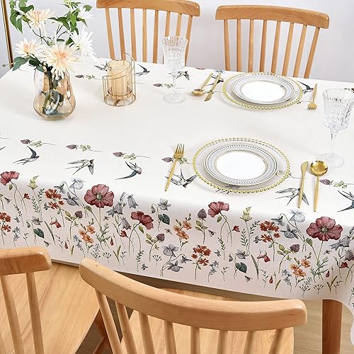 Miniatura 5 de LOHASCASA Mantel de PVC reutilizable de vinilo reutilizable de plástico impermeable a prueba de derrames, mantel cuadrado pequeño para mesa de