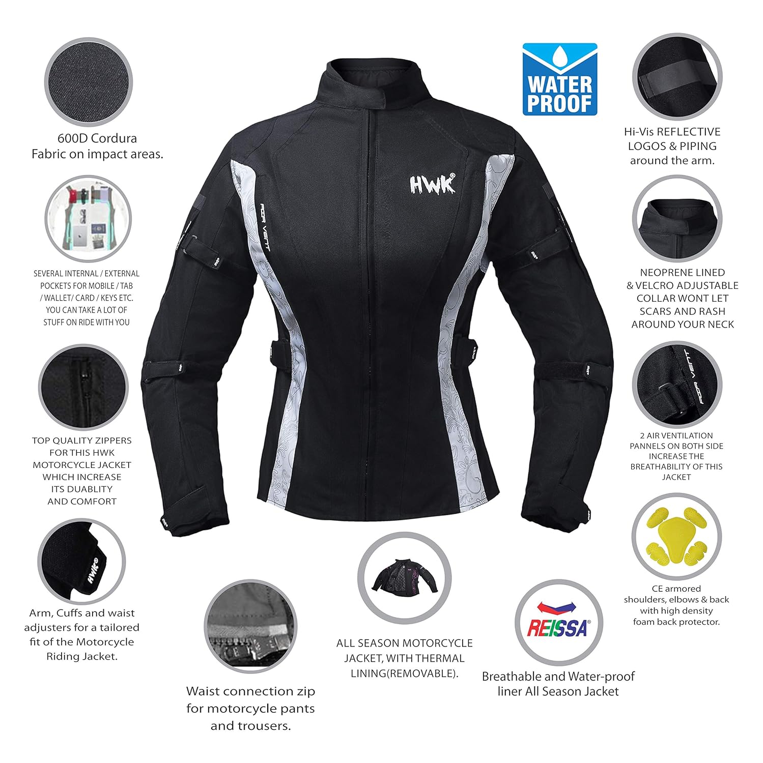 Hwk women's motorcycle jacket Clearance