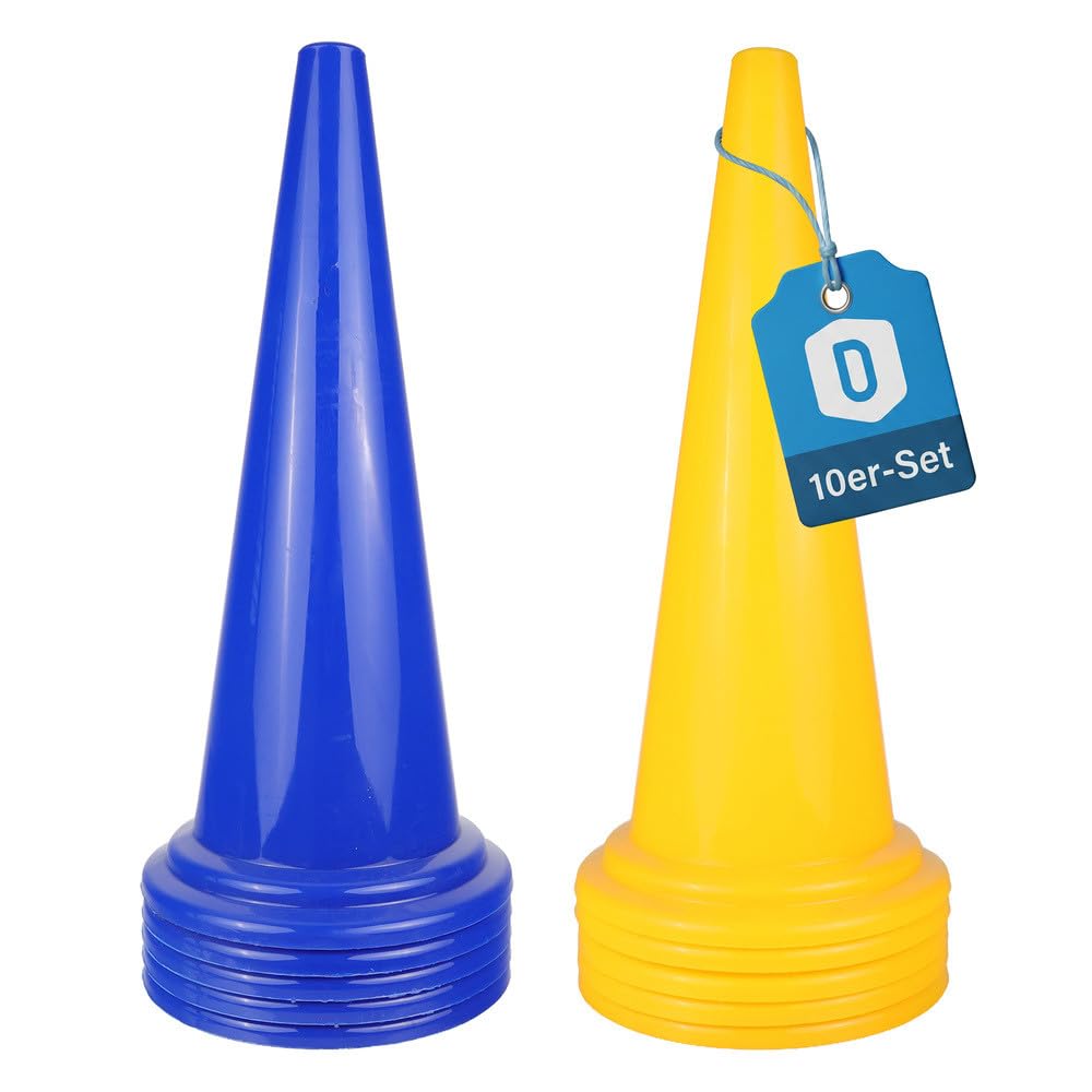 Dönges Lot de XXL cônes de guidage pour chevaux – 5 x bleu et 5 x jaune équitation