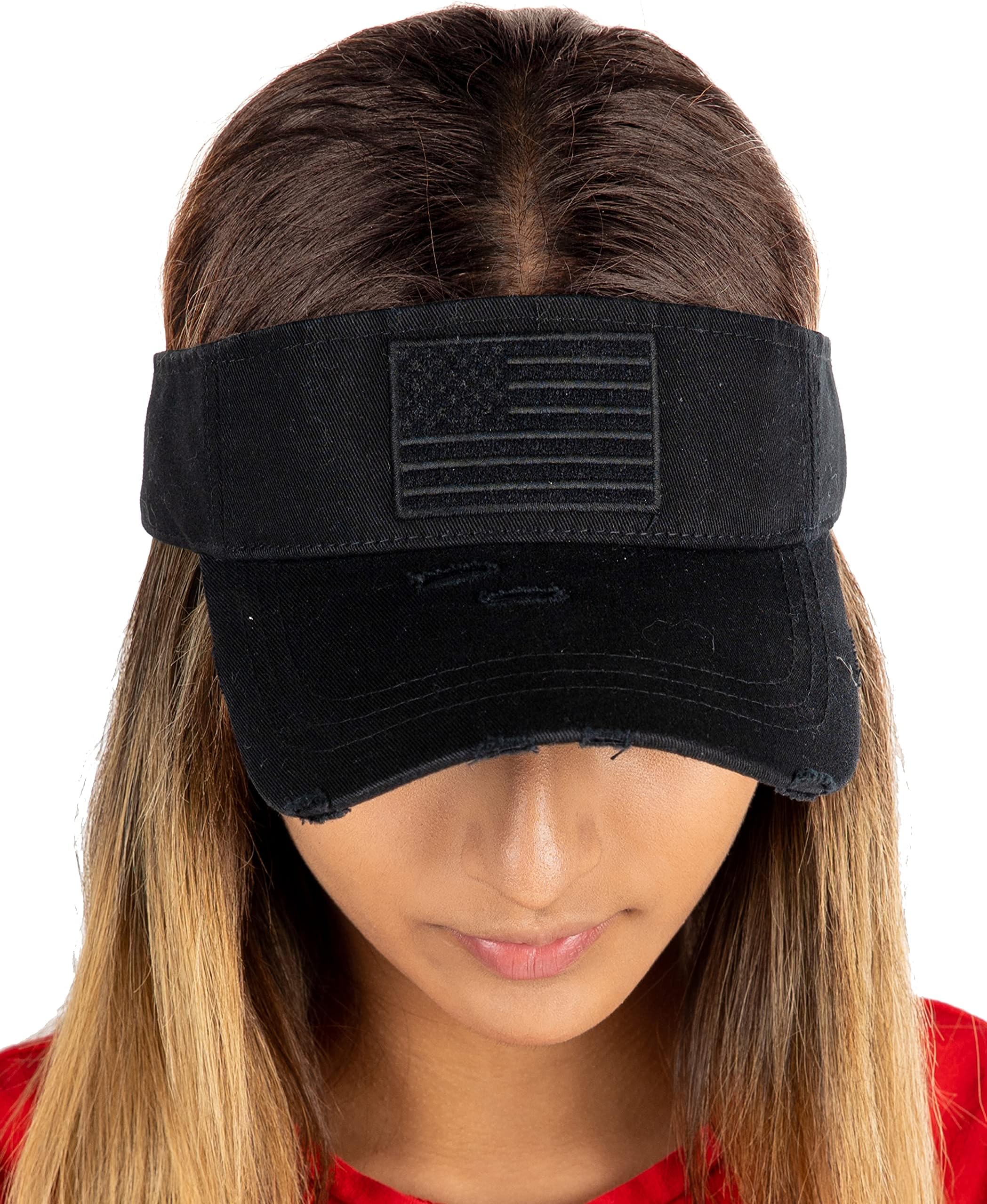 Funky JunqueFunky Junque Womens Baseball Cap High Ponytail Bun Half Visor Adjustable Athletic Hat