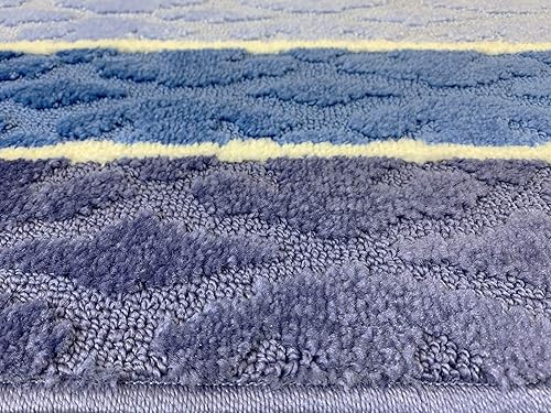 Miniatura 6 de Alfombra de pasillo de longitud personalizada, antideslizante, 26 pulgadas de ancho x tu elección de longitud, azul damasco, 26 pulgadas x 3 pies,