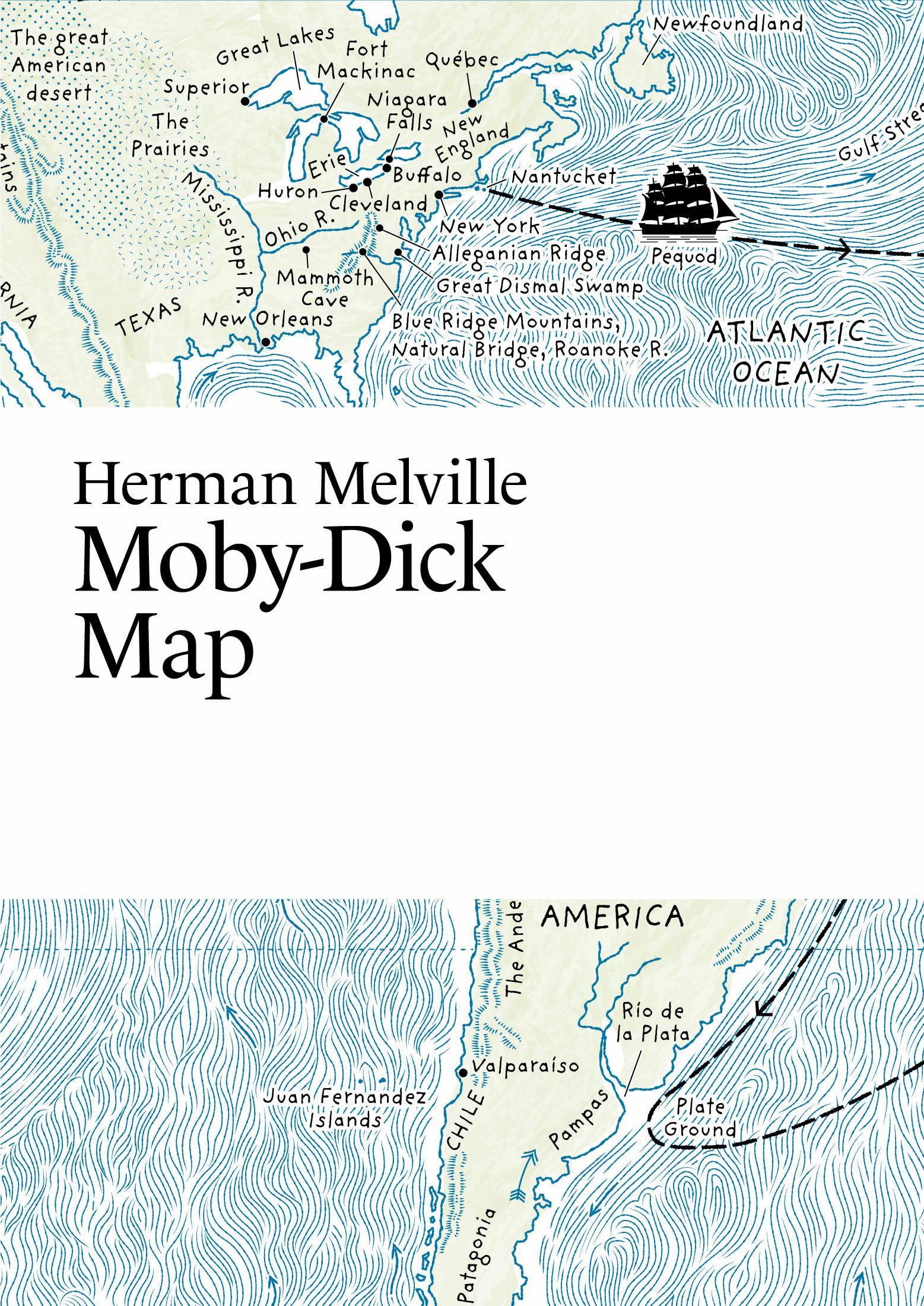 Herman Melville, Moby-Dick Map (Literary Maps Series)